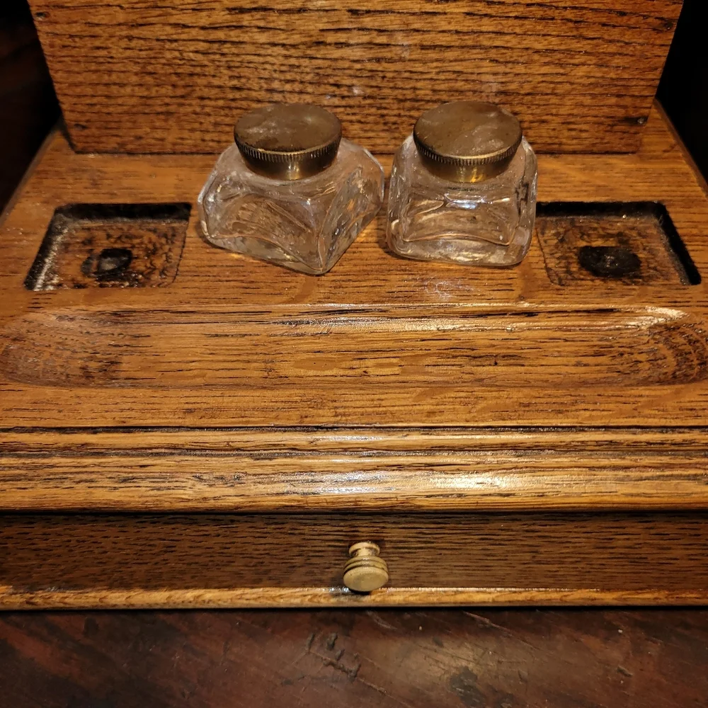 Antique Wooden Desk Set - Picture 7 of 14